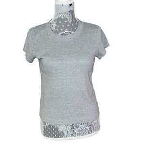 Madewell Women’s Short Sleeve Ribbed T-Shirt Heather Gray Size Medium